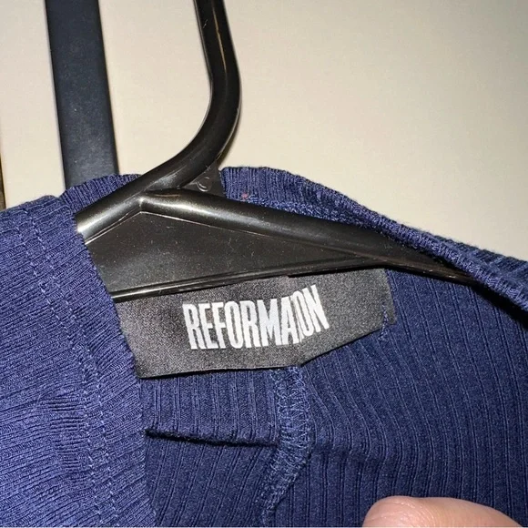 Reformation cali navy blue sleeveless turtle neck dress size Small - Picture 5 of 7